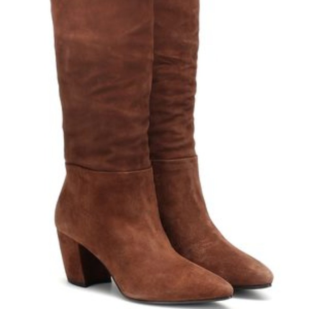 Prada Brown Suede Knee High Boots 39